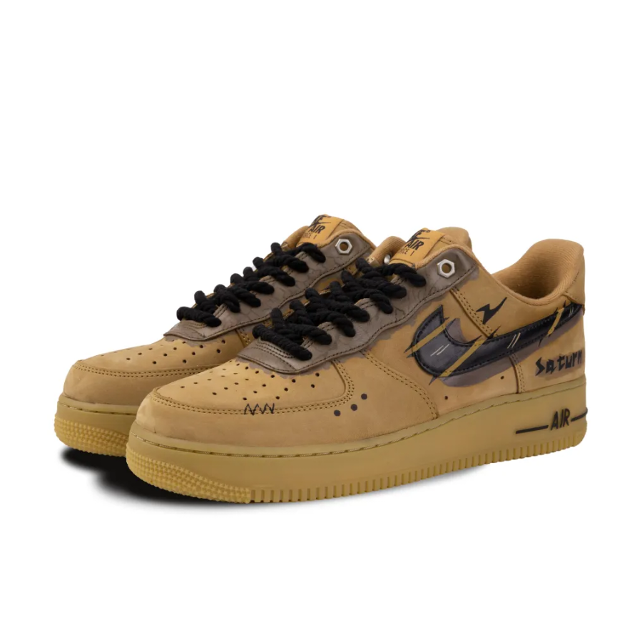 Custom Air Force 1 Low Black Khaki Classical