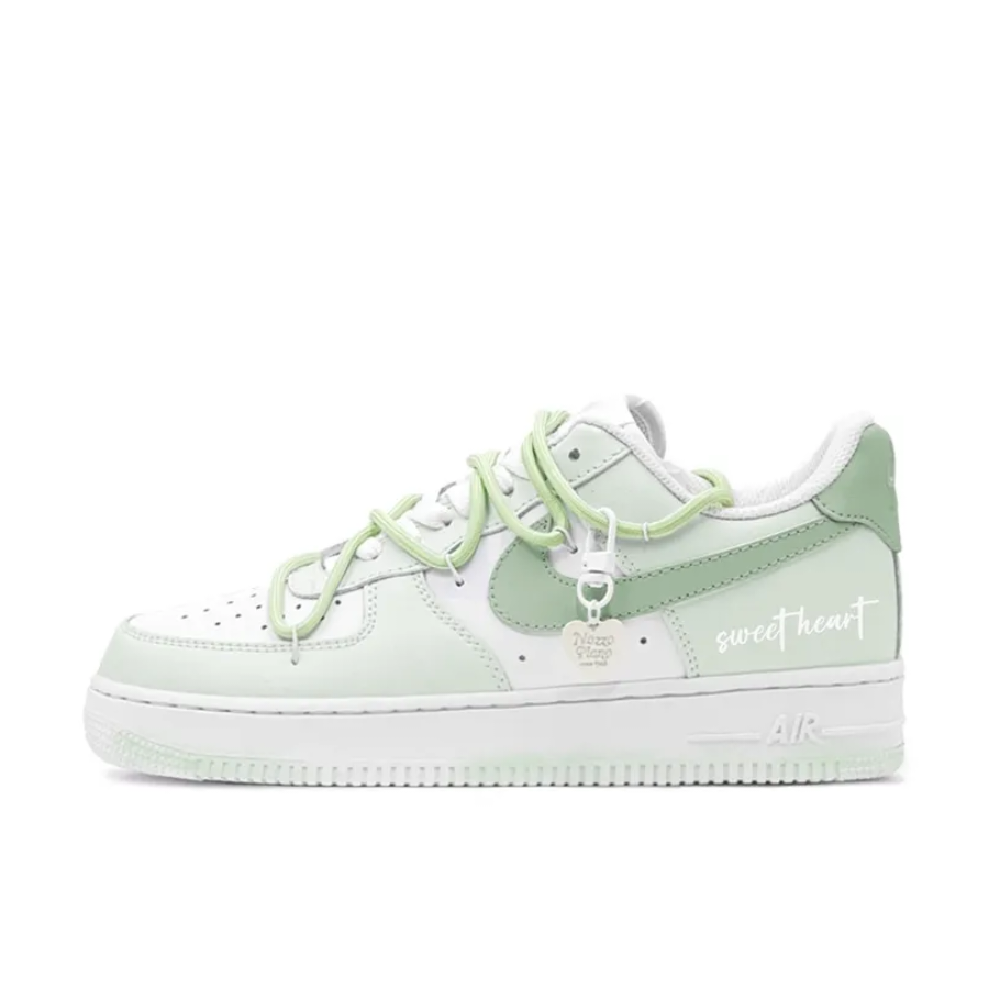 Custom Air Force 1 Low Extra Lace Dark Light Green