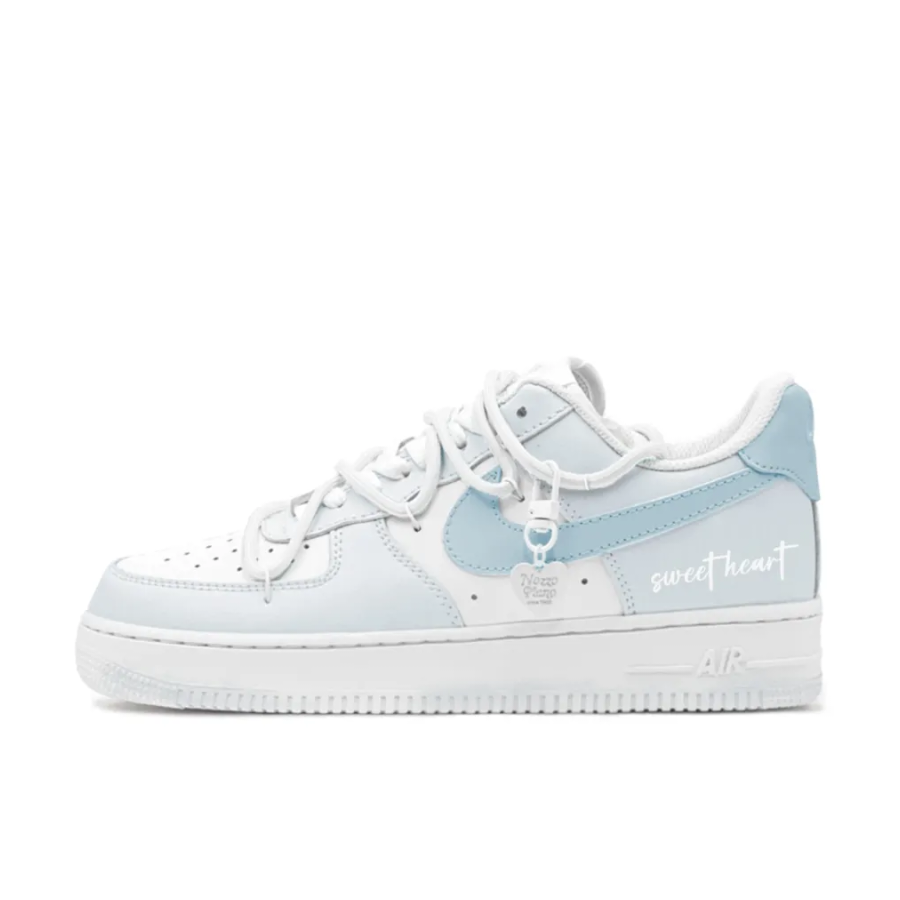 Custom Air Force 1 Low Extra Lace Dark Light Blue