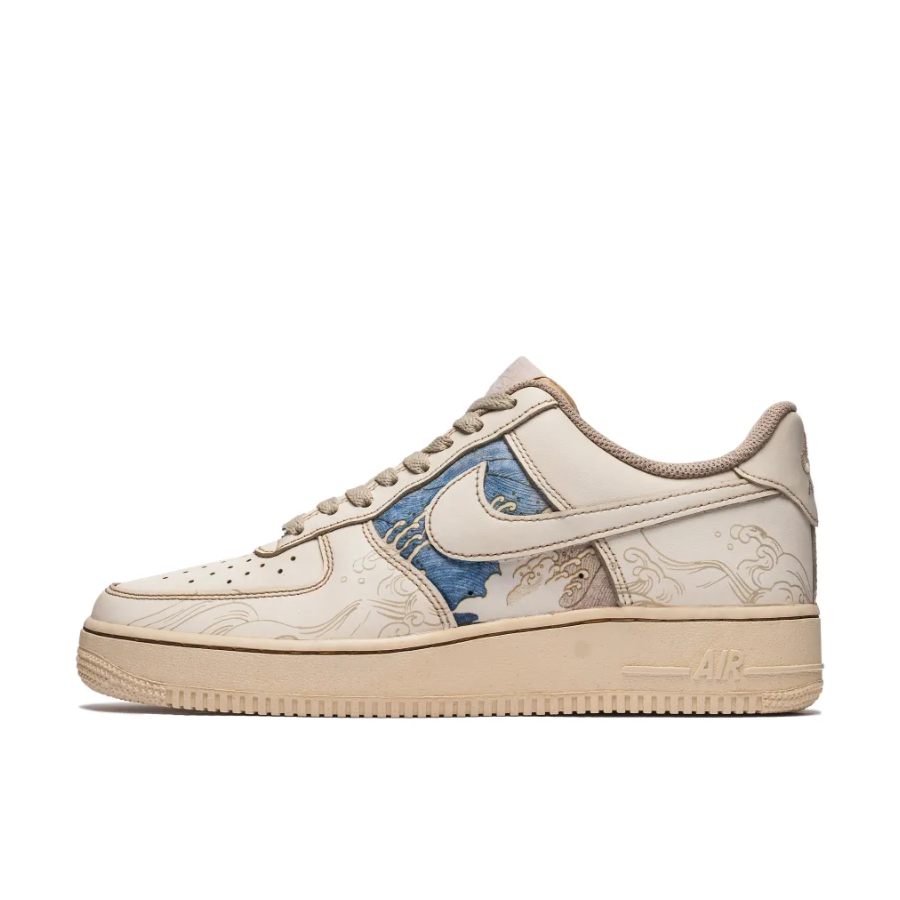 Custom Air Force 1 Low Blue Wave Pattern Classical