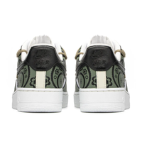 Custom Air Force 1 Low Extra Lace Dark Green Flower Pattern