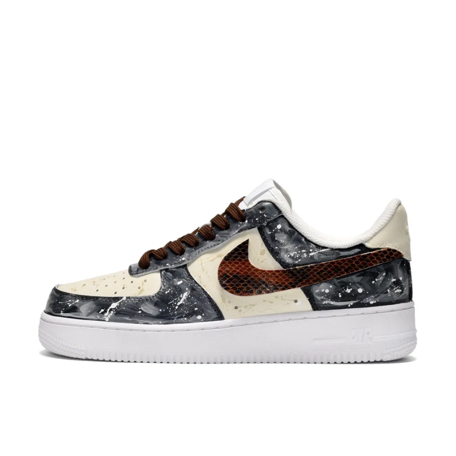 Custom Air Force 1 Low Squamous Swoosh Halo Gray