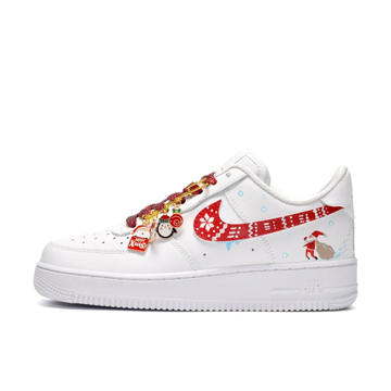 Custom Air Force 1 Low Extra Metal Chain Red Santa Claus