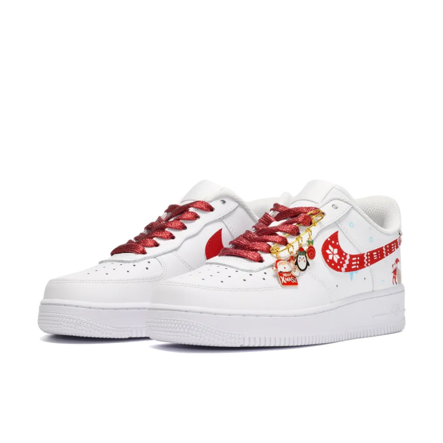 Custom Air Force 1 Low Extra Metal Chain Red Santa Claus