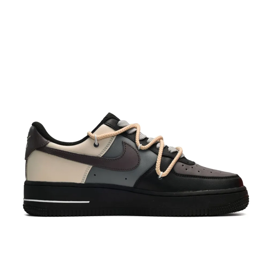 Custom Air Force 1 Low Extra Lace Dark Gray Brown