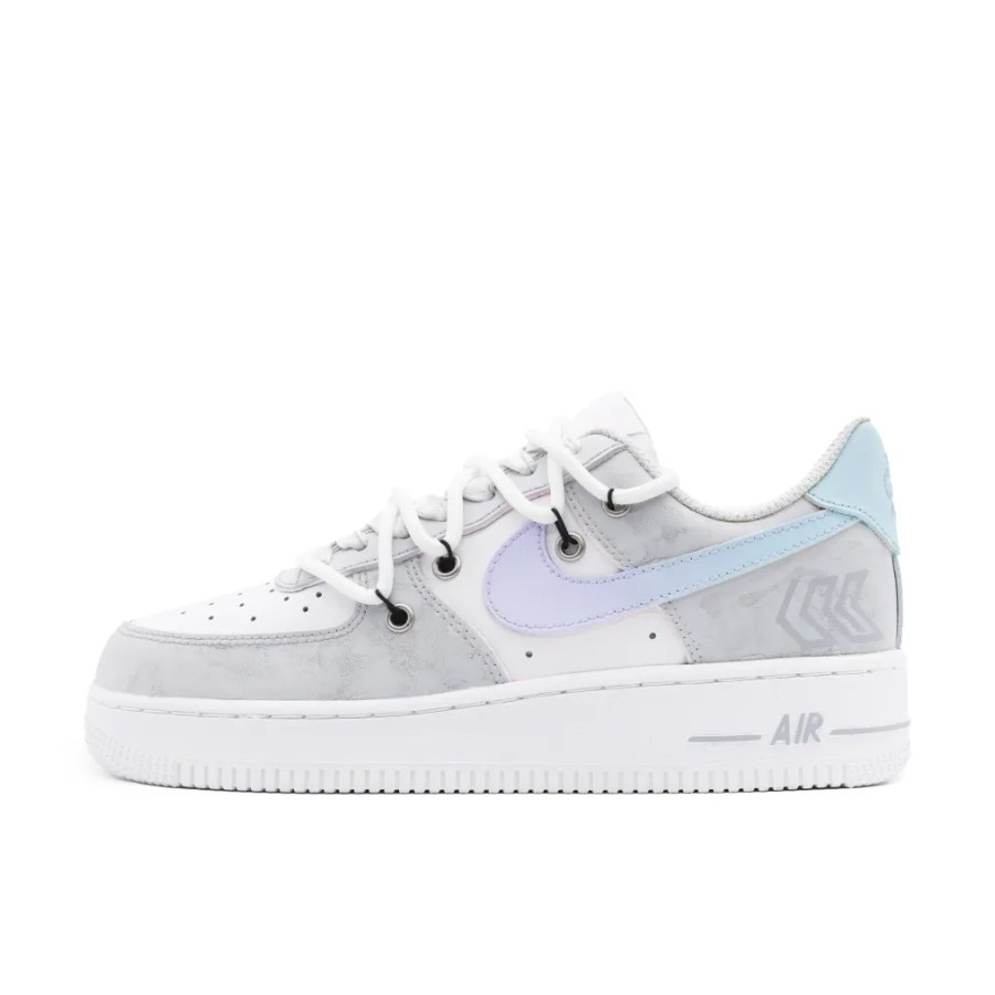 Custom Air Force 1 Low Blue Purple Gradient Gray