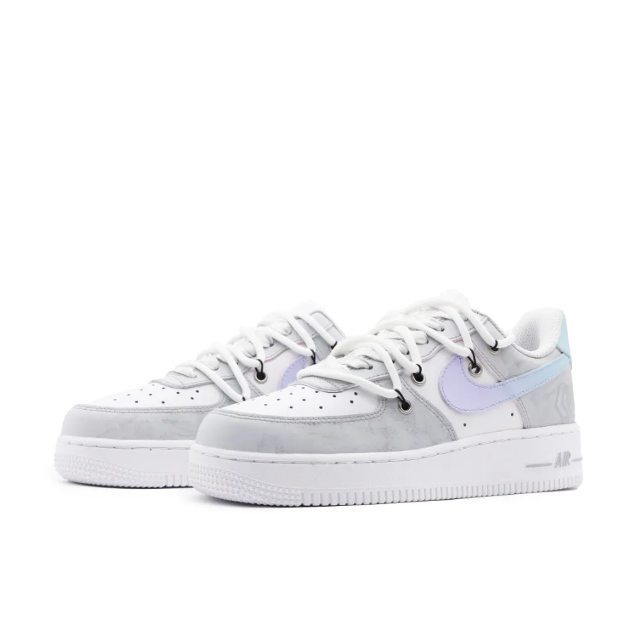 Custom Air Force 1 Low Blue Purple Gradient Gray