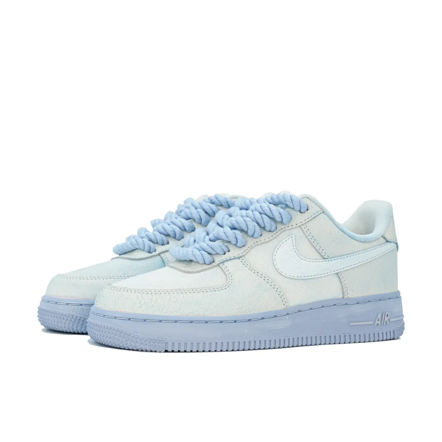 Custom Air Force 1 Low Thick Lace Light Blue