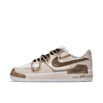 Custom Air Force 1 Low Extra Lace Mocha Khaki