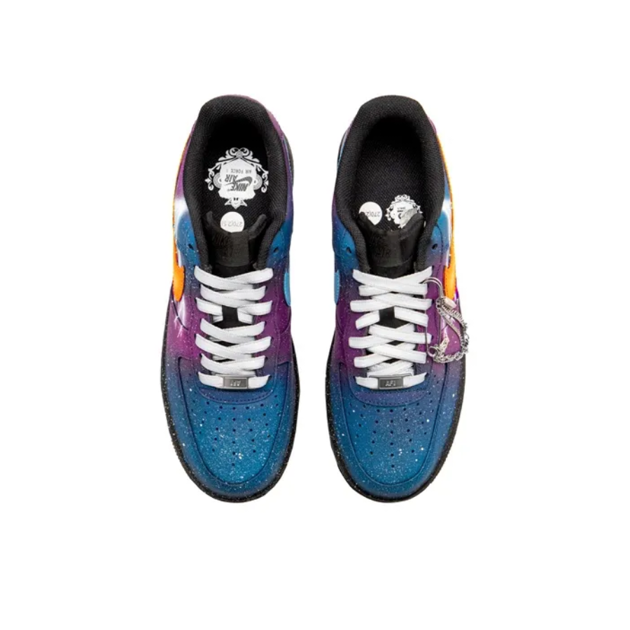 Custom Air Force 1 Low Metal Chain Orange Lightning Purple