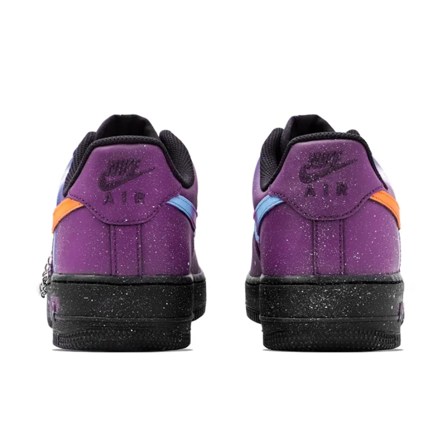 Custom Air Force 1 Low Metal Chain Orange Lightning Purple