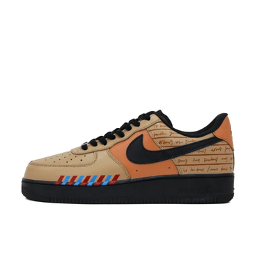 Custom Air Force 1 Low khaki Orange Black Font