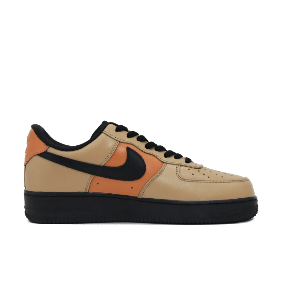 Custom Air Force 1 Low khaki Orange Black Font