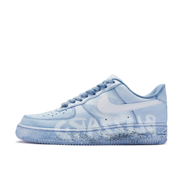 Custom Air Force 1 Low Blue White Font Spray