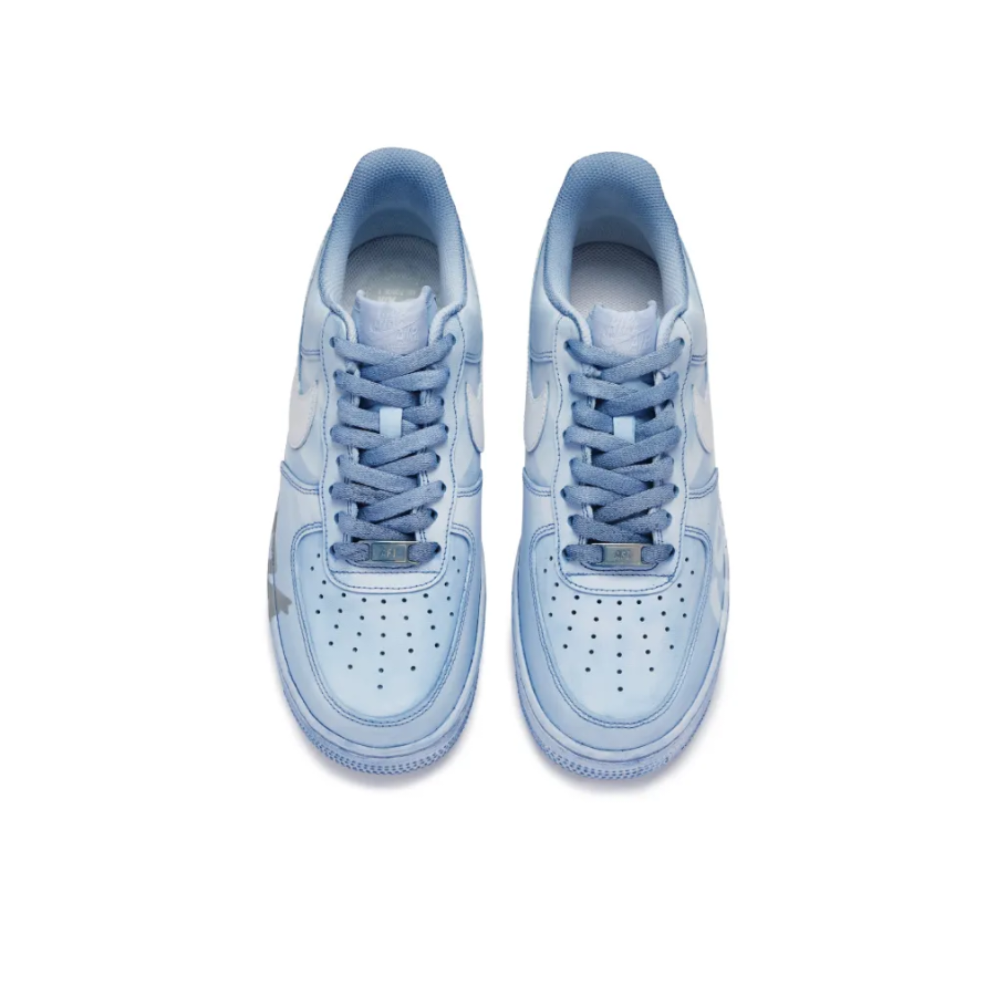 Custom Air Force 1 Low Blue White Font Spray