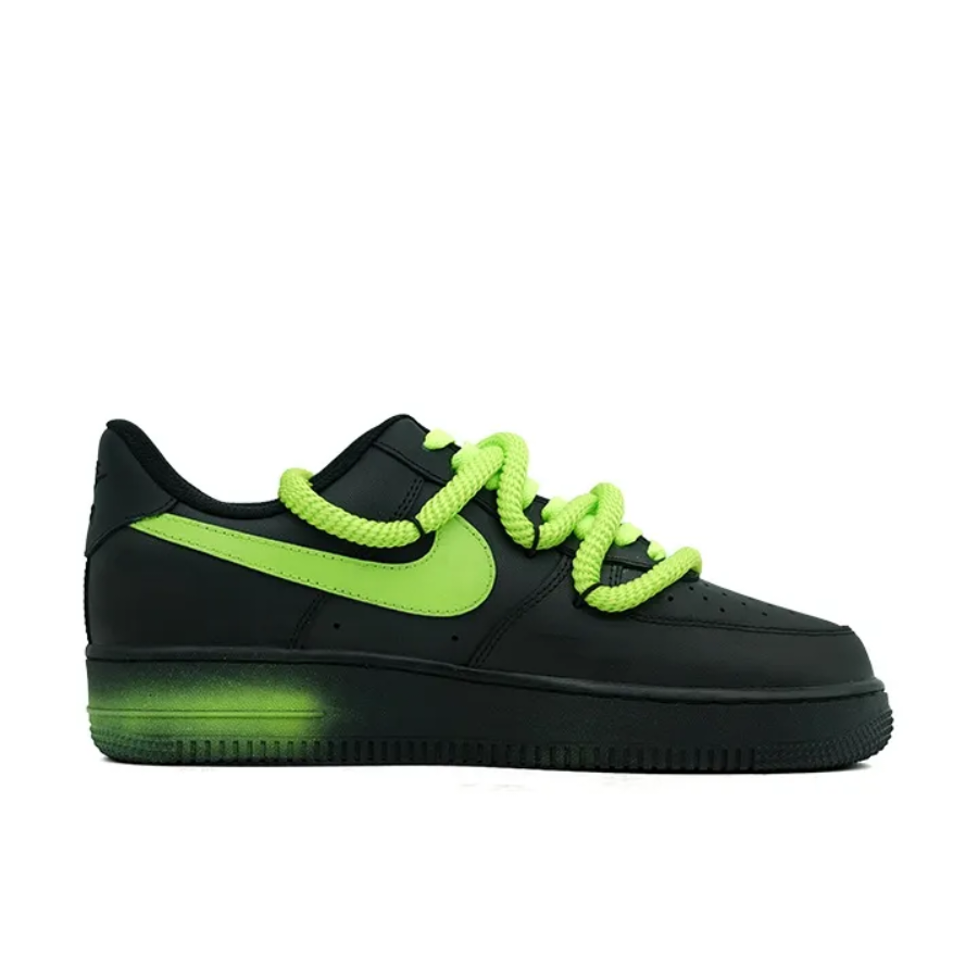 Custom Air Force 1 Low Extrace Lace Black Green