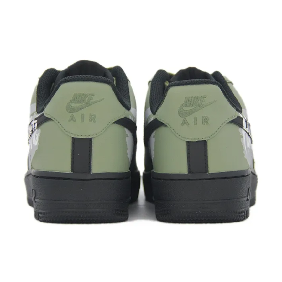 Custom Air Force 1 Low Black  Green Gray White