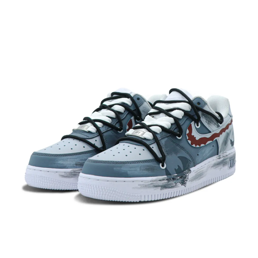 Custom Air Force 1 Low Extrace Lace Gray Bat Red