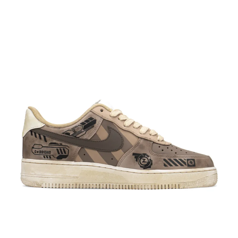 Custom Air Force 1 Low Mechanical Style Khaki Black