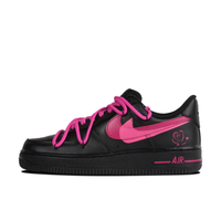 Custom Air Force 1 Low Thick Lace Pink Black Swoosh Shadow