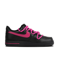 Custom Air Force 1 Low Thick Lace Pink Black Swoosh Shadow