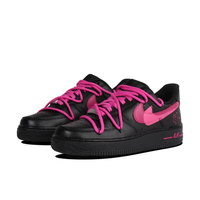 Custom Air Force 1 Low Thick Lace Pink Black Swoosh Shadow