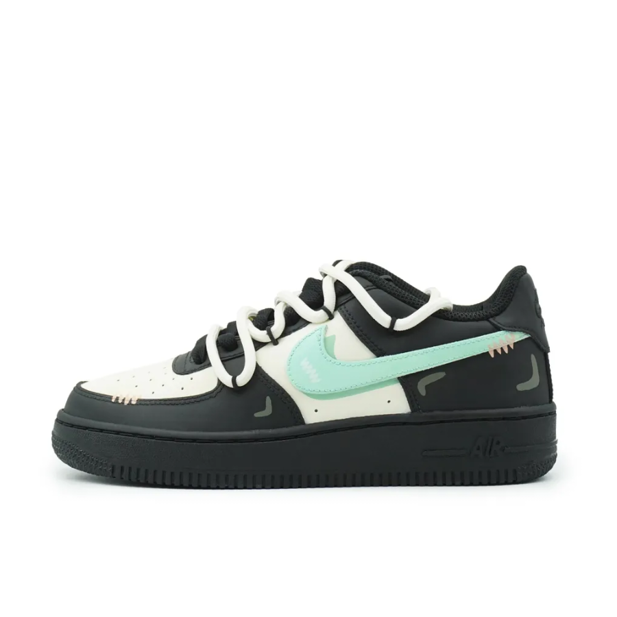 Custom Air Force 1 Low Extra Lace White Black Blue