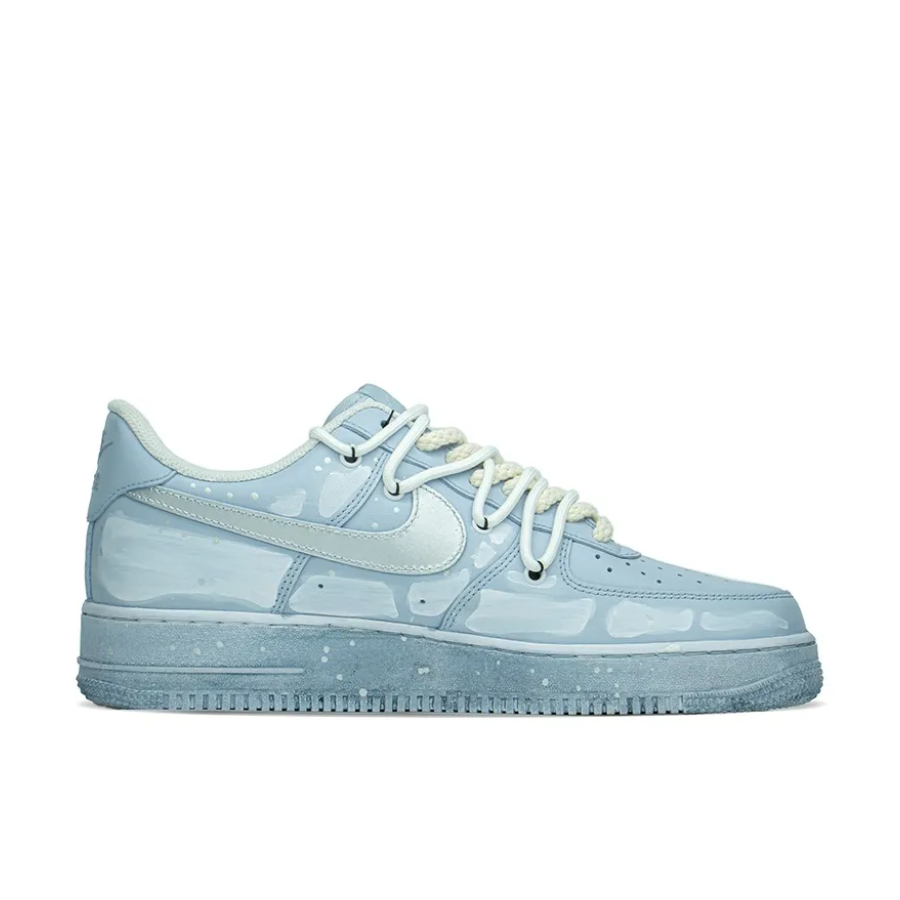 Custom Air Force 1 Low Extra Lace Metal Chain Blue