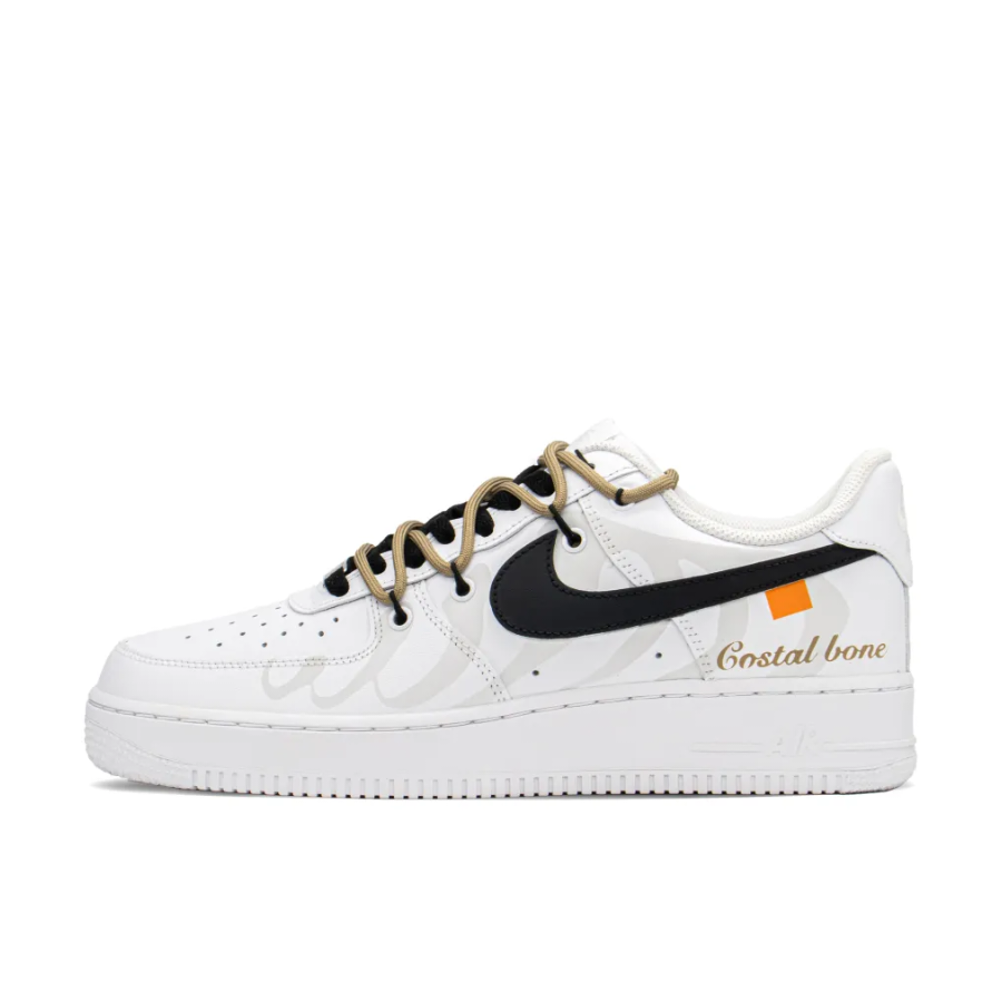 Custom Air Force 1 Low Extra Lace Black White Gostal Bone