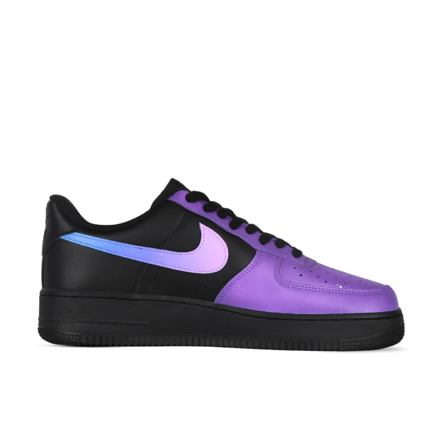 Custom Air Force 1 Low Purple Blue Gradient Night Black