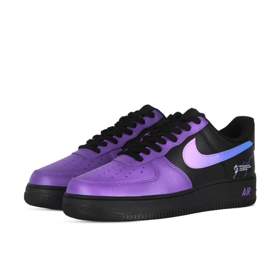 Custom Air Force 1 Low Purple Blue Gradient Night Black