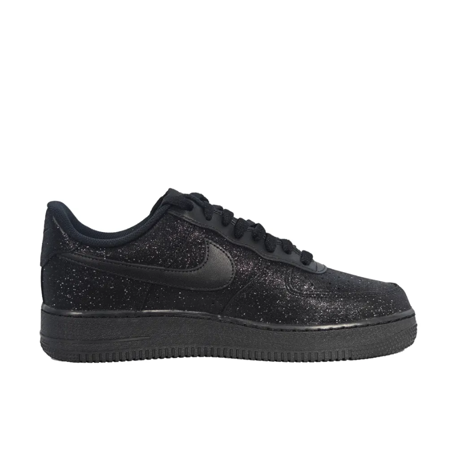 Custom Air Force 1 Low Black Bling Pink Purple Swoosh