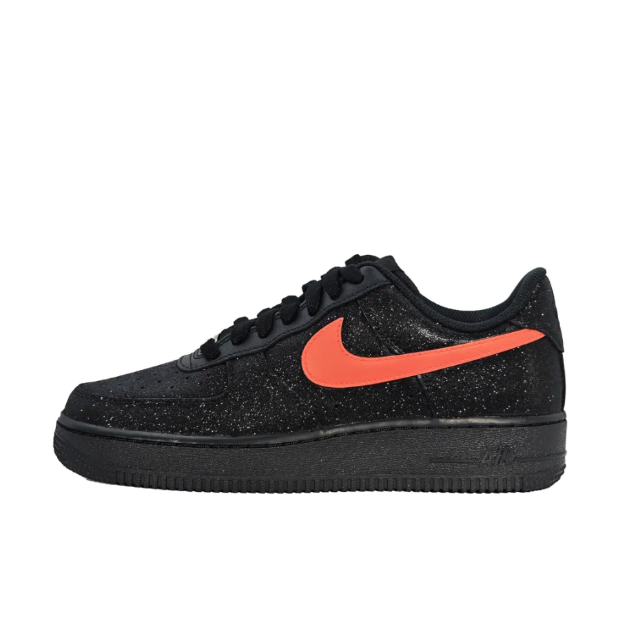 Custom Air Force 1 Low Black Bling Red Swoosh