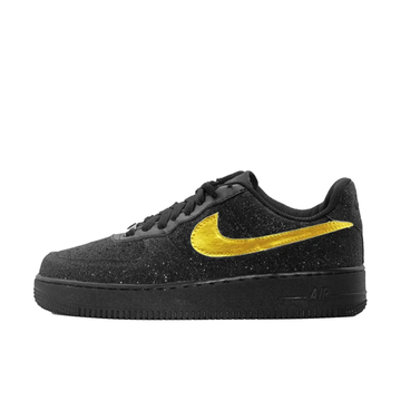 Custom Air Force 1 Low Black Bling Yellow Swoosh