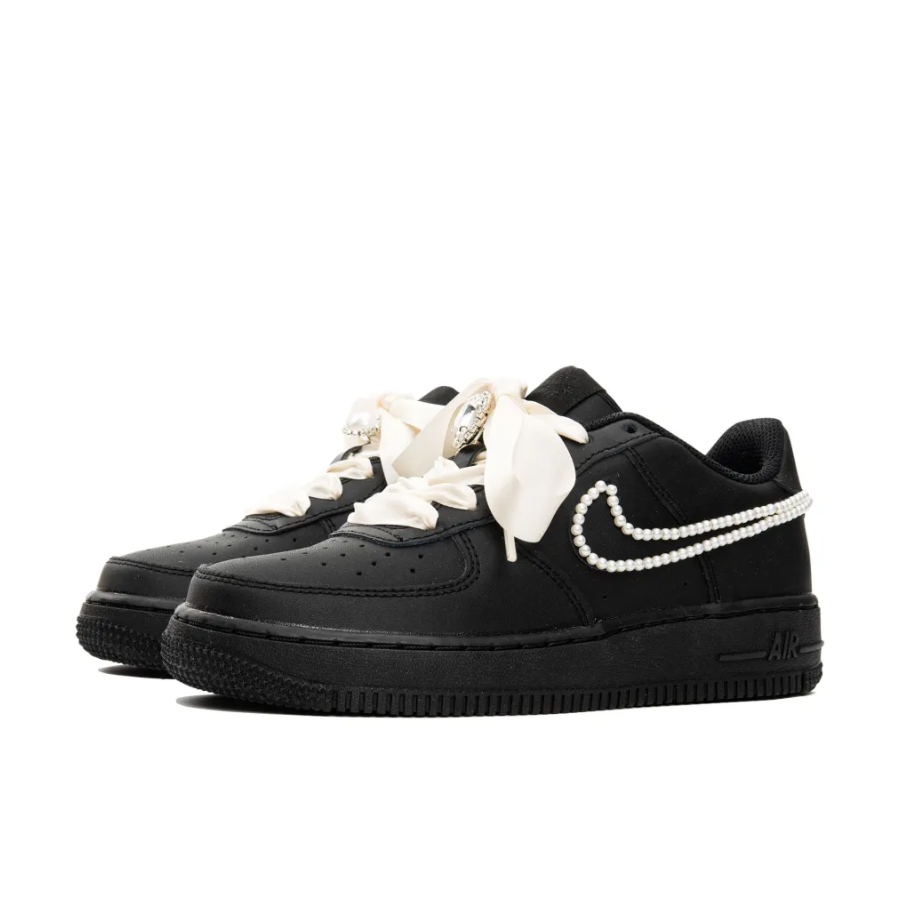 Custom Air Force 1 Low Black Pearl Swoosh