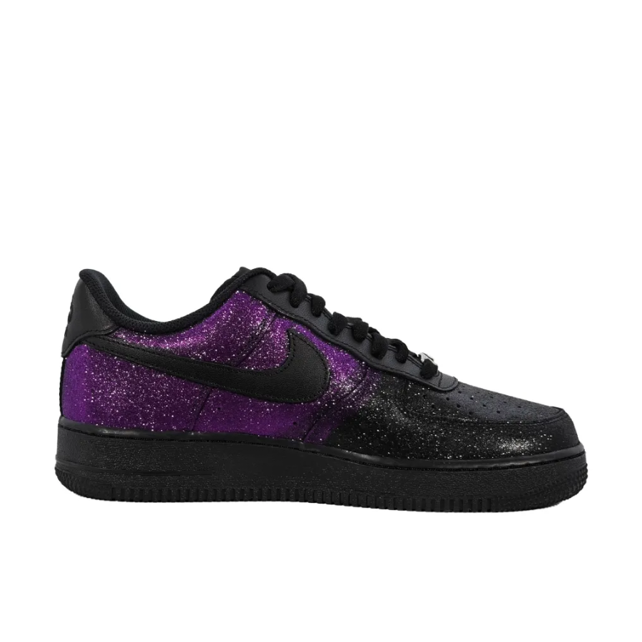 Custom Air Force 1 Low Black Purple Bling