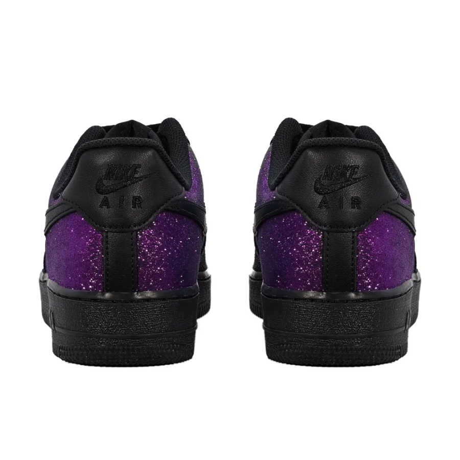 Custom Air Force 1 Low Black Purple Bling