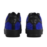 Custom Air Force 1 Low Black Dark Dark Blue Bling