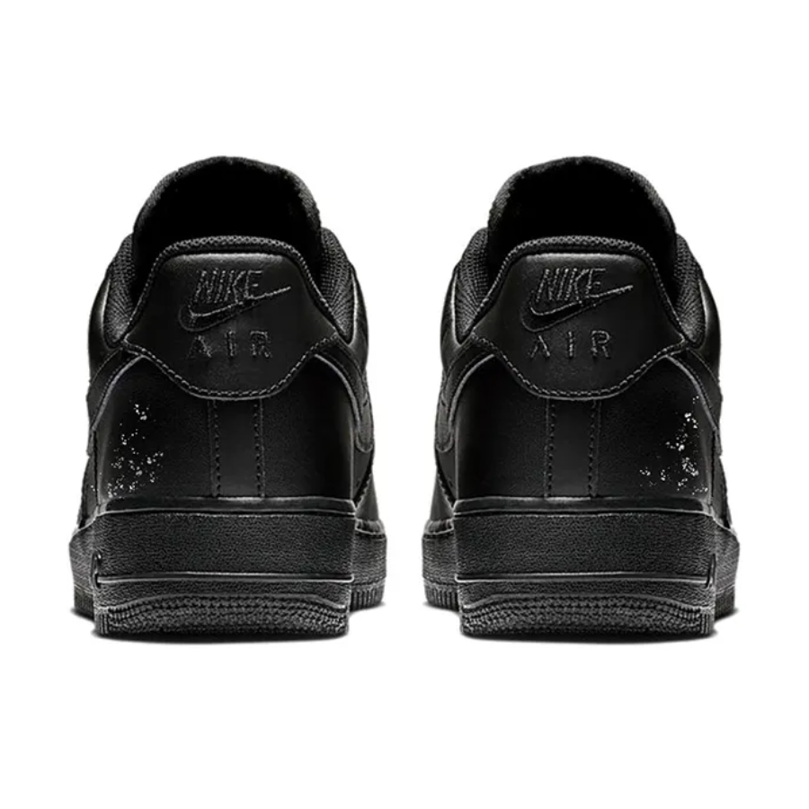 Custom Air Force 1 Low Black  Bling Flower Gray