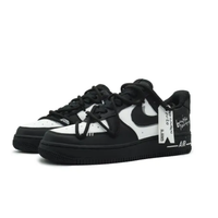 Custom Air Force 1 Low Extra Lace Black White Font