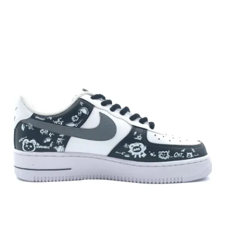 Custom Air Force 1 Low Gray Simple Pattern Swoosh Shadow