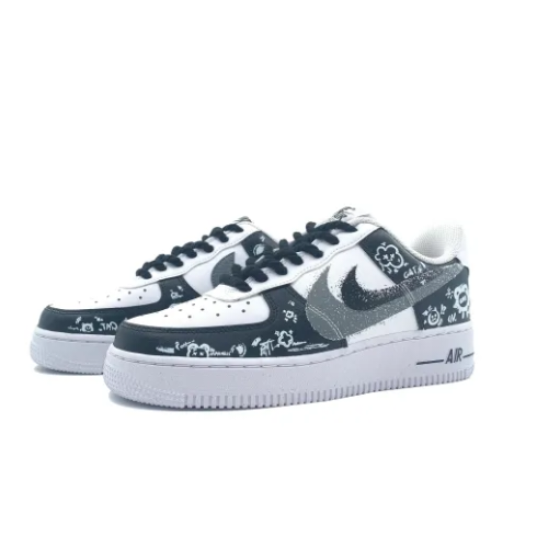 Custom Air Force 1 Low Gray Simple Pattern Swoosh Shadow