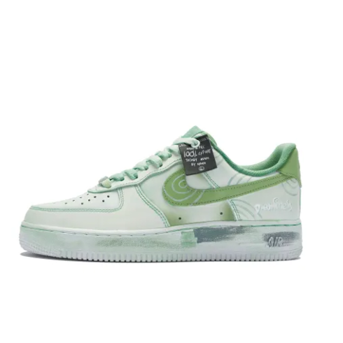 Custom Air Force 1 Low Circle Pattern Mint Green