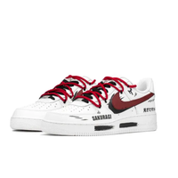 Custom Air Force 1 Low Red Swoosh Black Shadow Font