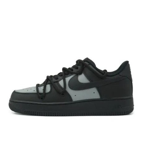 Custom Air Force 1 Low Extra Lace Gray Black