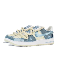 Custom Air Force 1 Low Patch Extra Thick Lace Blue