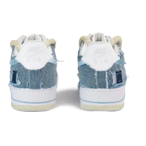 Custom Air Force 1 Low Patch Extra Thick Lace Blue