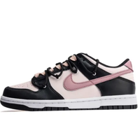 Custom Dunk Extra Lace Pink Swoosh Black