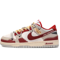 Custom Dunk Extra Lace Red White Font