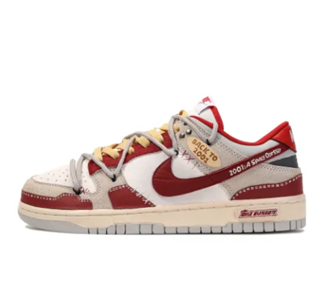 Custom Dunk Extra Lace Red White Font